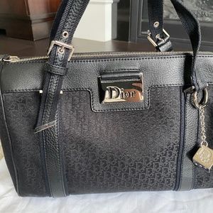 Christian Dior black purse with dice keychain
